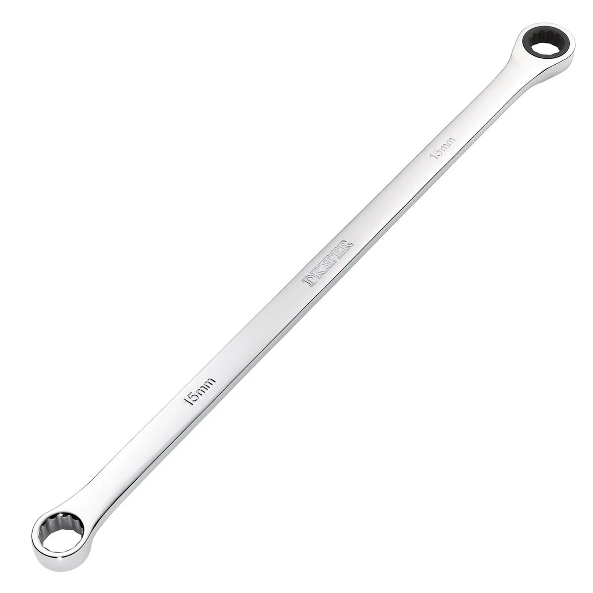 Draper HI-TORQ® Metric Extra-Long Double Ring Ratchet Spanner 15mm 27771  White Rose Tools