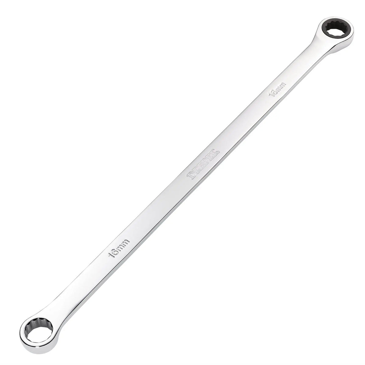 Draper HI-TORQ® Metric Extra-Long Double Ring Ratchet Spanner 16mm 27773  White Rose Tools