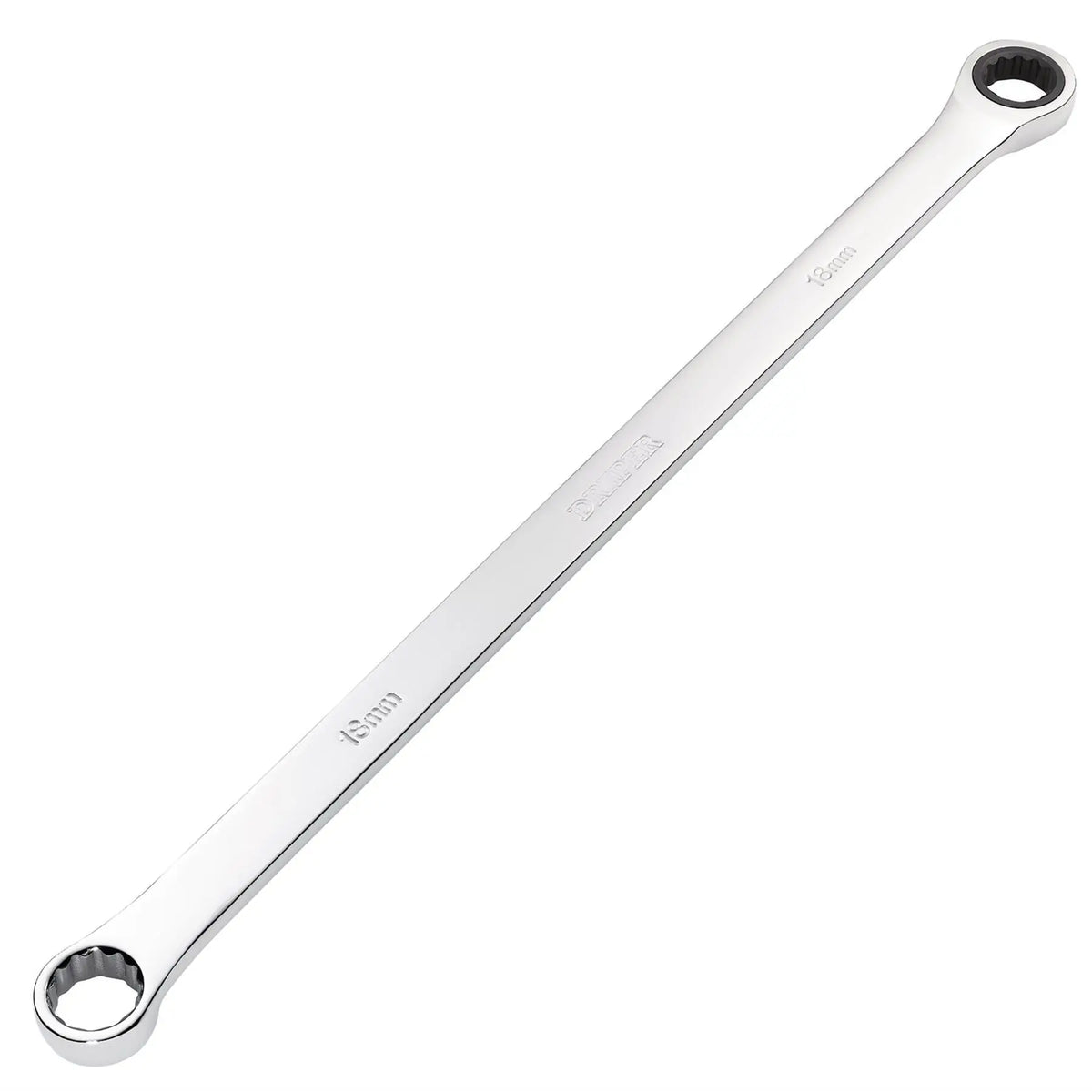 Draper HI-TORQ® Metric Extra-Long Double Ring Ratchet Spanner 18mm 27776  White Rose Tools