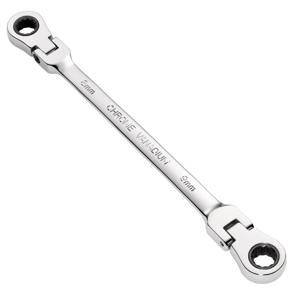 Draper HI-TORQ® Metric Flexible Head Double Ring Ratchet Spanner 8 x 9mm 27744  White Rose Tools
