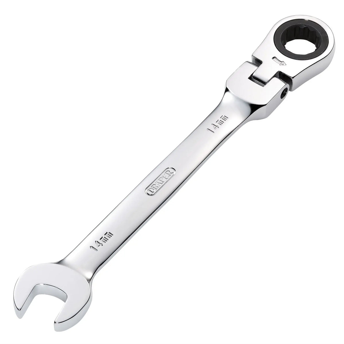 Draper HI-TORQ® Metric Flexible Head Ratcheting Combination Spanner 14mm 52016  White Rose Tools