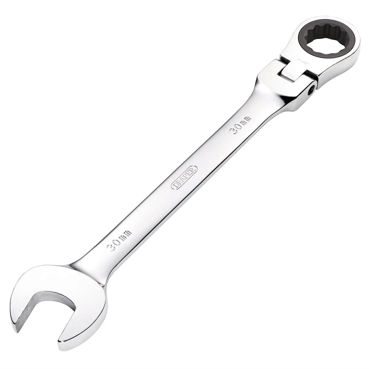 Draper HI-TORQ® Metric Flexible Head Ratcheting Combination Spanner 30mm 52027  White Rose Tools