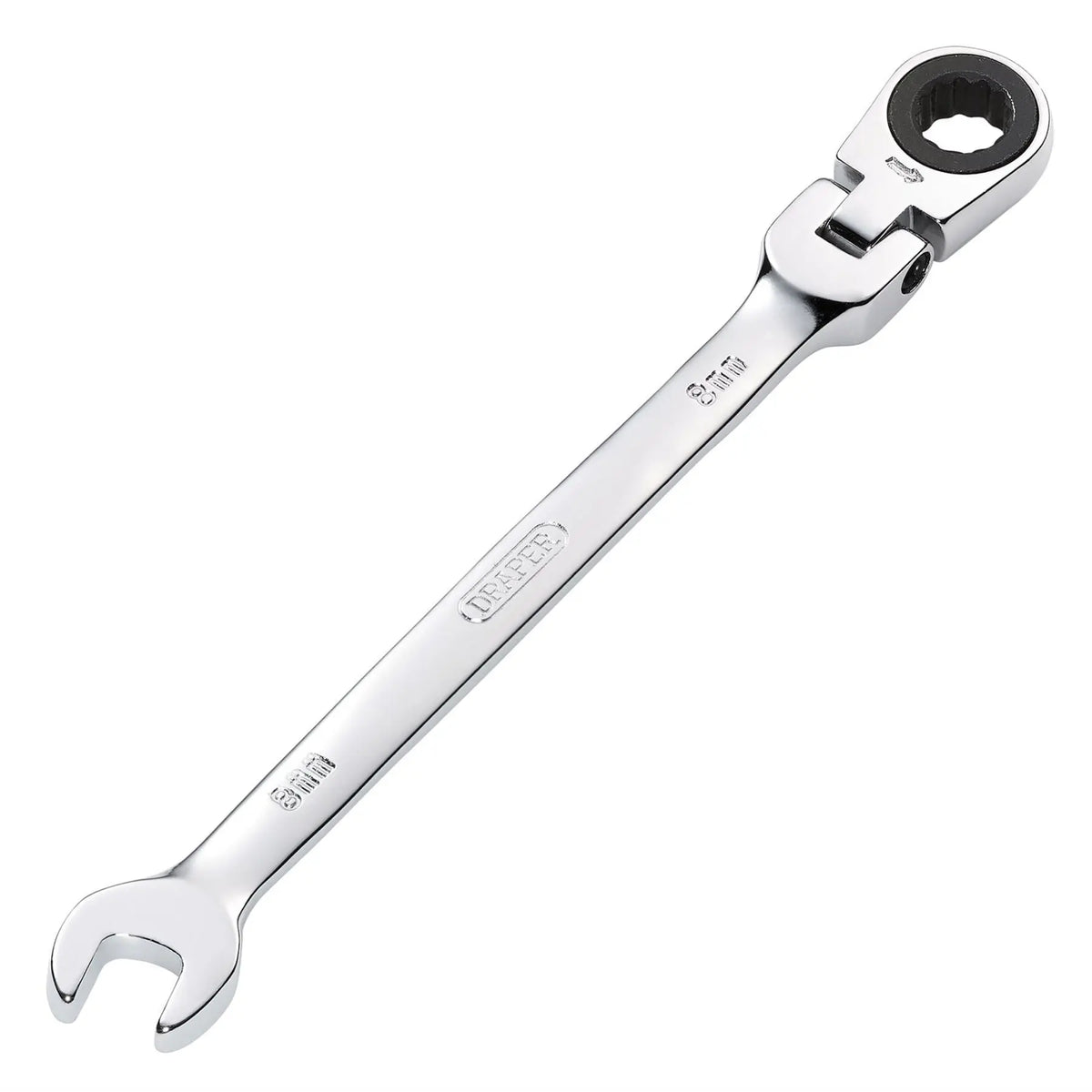 Draper HI-TORQ® Metric Flexible Head Ratcheting Combination Spanner 8mm 52009  White Rose Tools