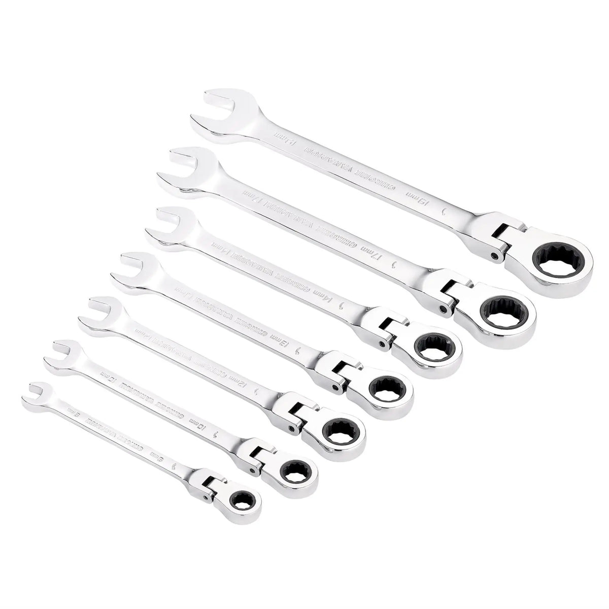 Draper HI-TORQ® Metric Flexible Head Ratcheting Combination Spanner Set (7 Piece) 25396  White Rose Tools
