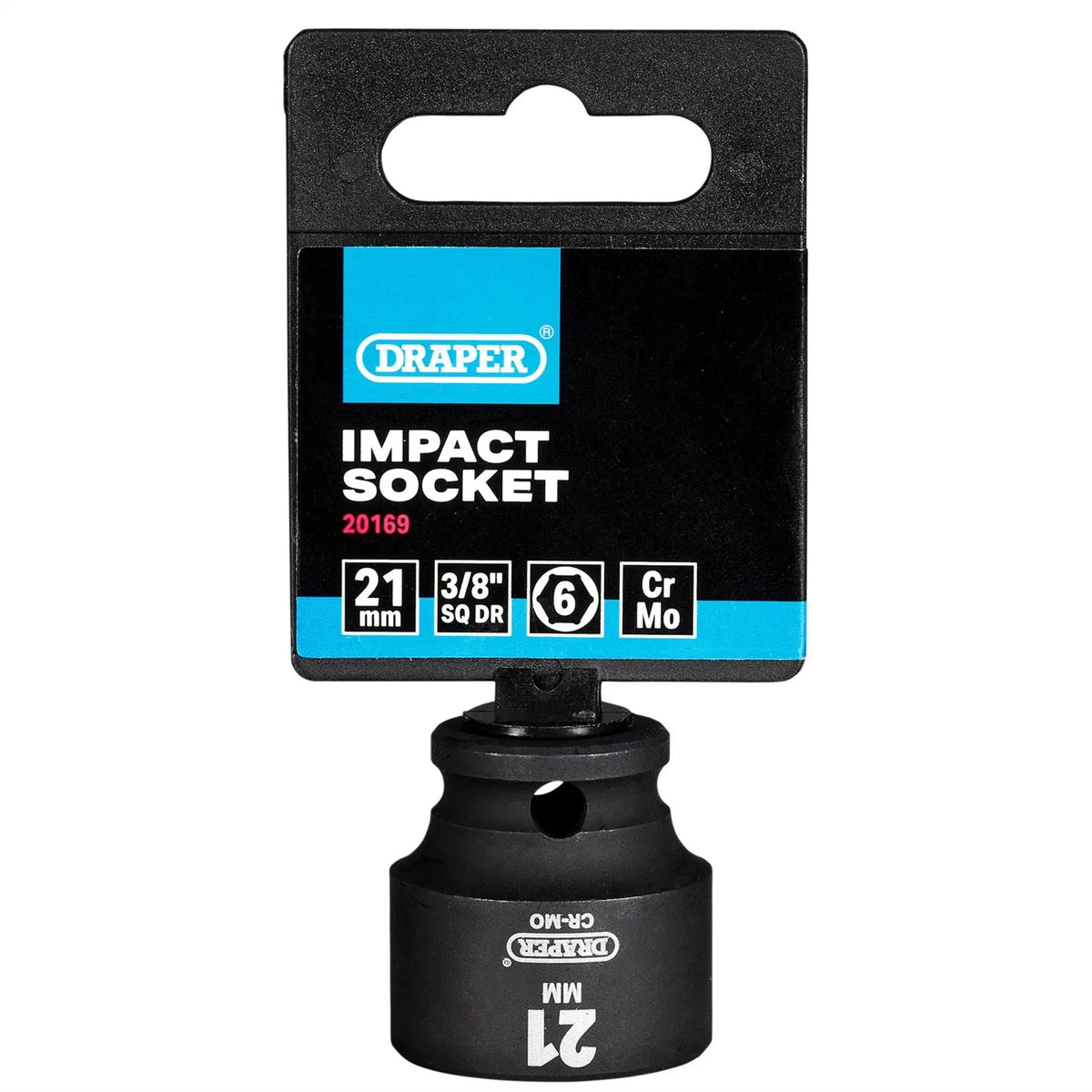 Draper HI-TORQ® Metric Impact Socket 3/8" Sq. Dr. 21mm 20169  White Rose Tools