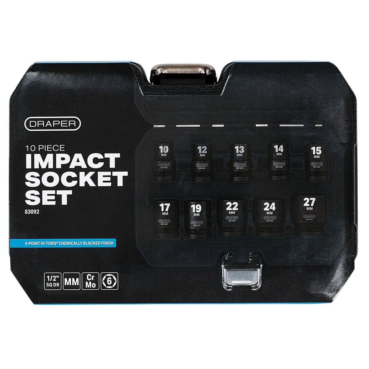 Draper HI-TORQ® Metric Impact Socket Set 1/2" Sq. Dr. (10 Piece) 83092  White Rose Tools