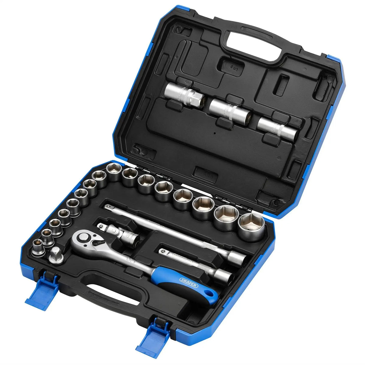 Draper HI-TORQ® Metric Socket Set 1/2" Sq. Dr. (24 Piece) 16362  White Rose Tools