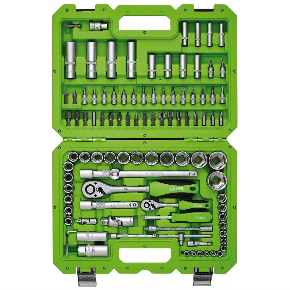 Draper HI-TORQ® Metric Socket Set 1/4” and 1/2” Sq. Dr. (100 Piece) 55318  White Rose Tools
