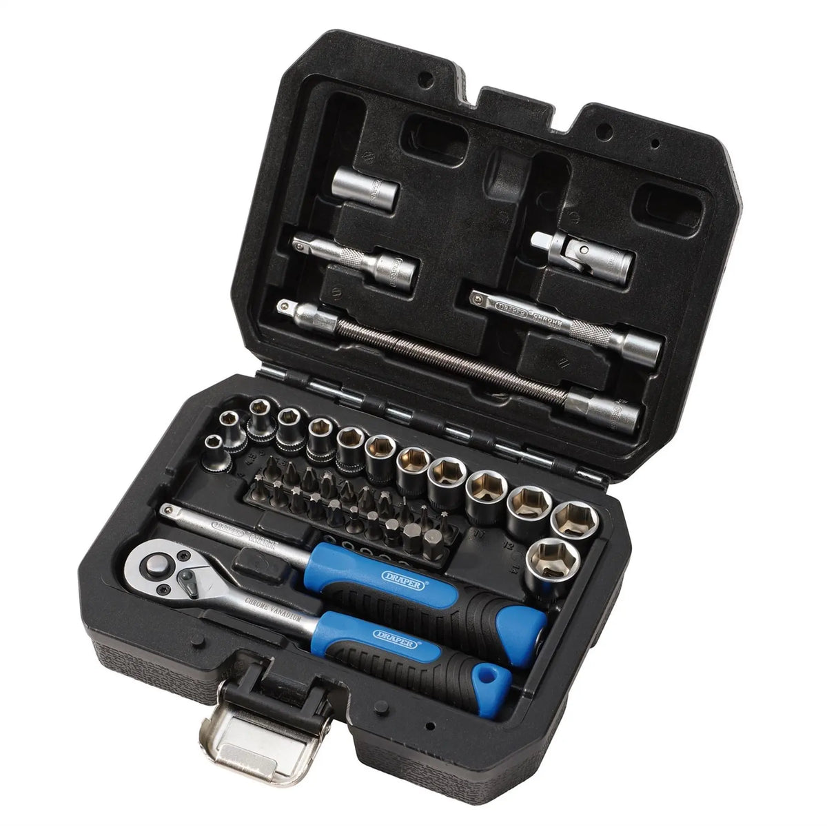 Draper HI-TORQ® Metric Socket and Bit Set 1/4" Sq. Dr. (40 Piece) 24223  White Rose Tools