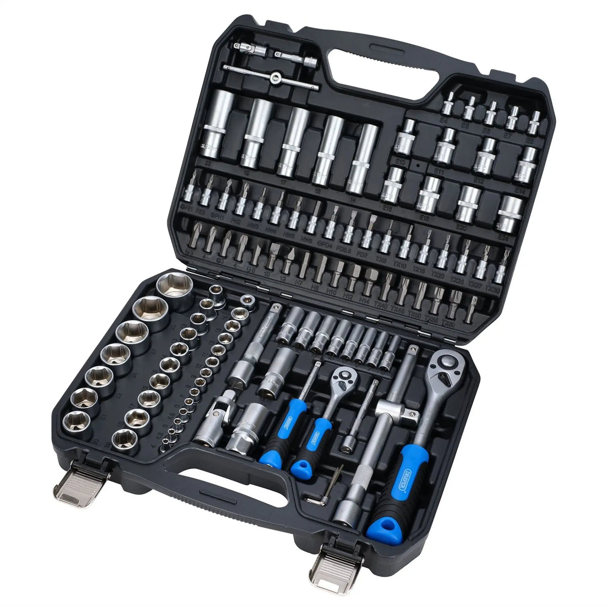 Draper HI-TORQ® Metric Socket and Bit Set 1/4" and 1/2" Sq. Dr. (110 Piece) 24230  White Rose Tools