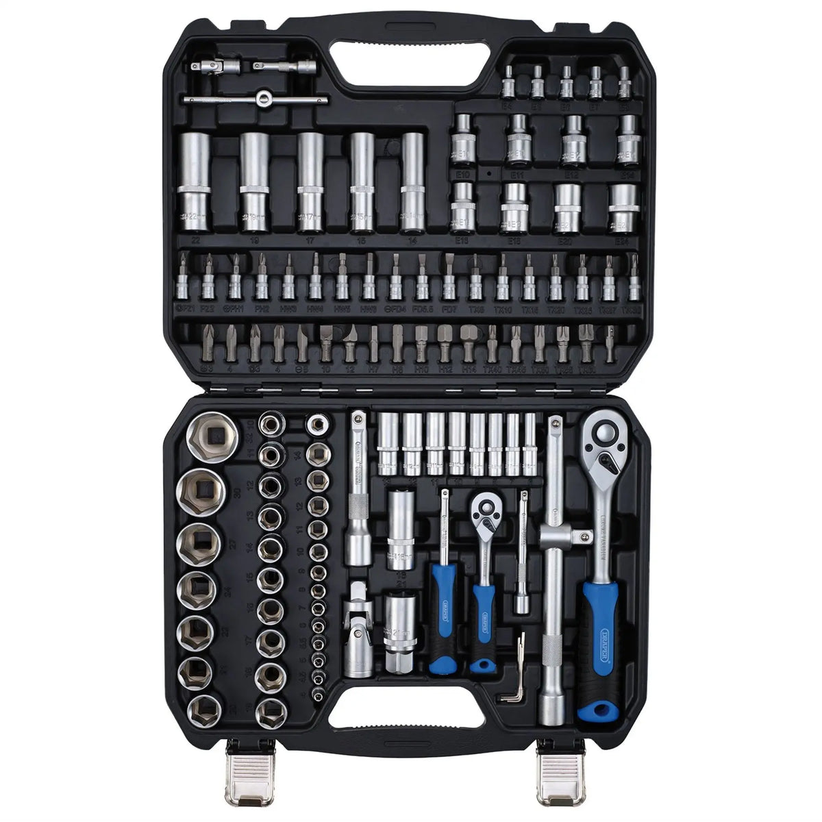 Draper HI-TORQ® Metric Socket and Bit Set 1/4" and 1/2" Sq. Dr. (110 Piece) 24230  White Rose Tools