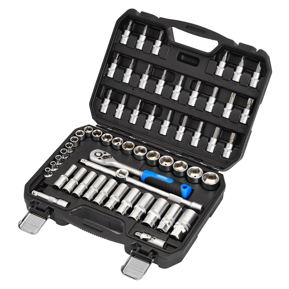 Draper HI-TORQ® Metric Socket and Bit Set 3/8" Sq. Dr. (58 Piece) 24228  White Rose Tools