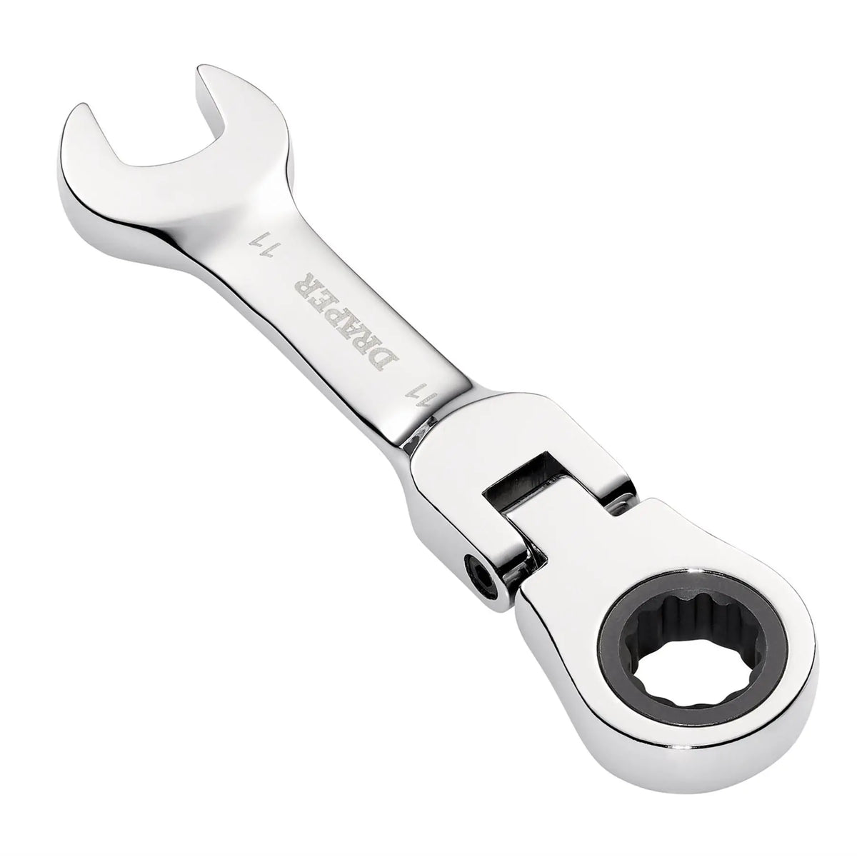 Draper HI-TORQ® Metric Stubby Flexible Head Ratchet Combination Spanner 11mm 27966  White Rose Tools