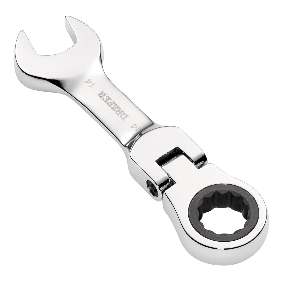 Draper HI-TORQ® Metric Stubby Flexible Head Ratchet Combination Spanner 14mm 27970  White Rose Tools