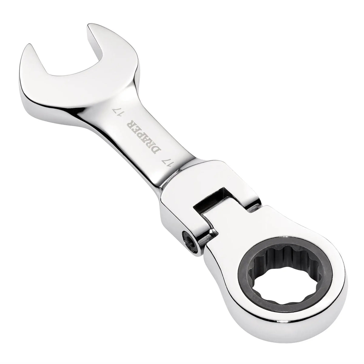 Draper HI-TORQ® Metric Stubby Flexible Head Ratchet Combination Spanner 17mm 27977  White Rose Tools