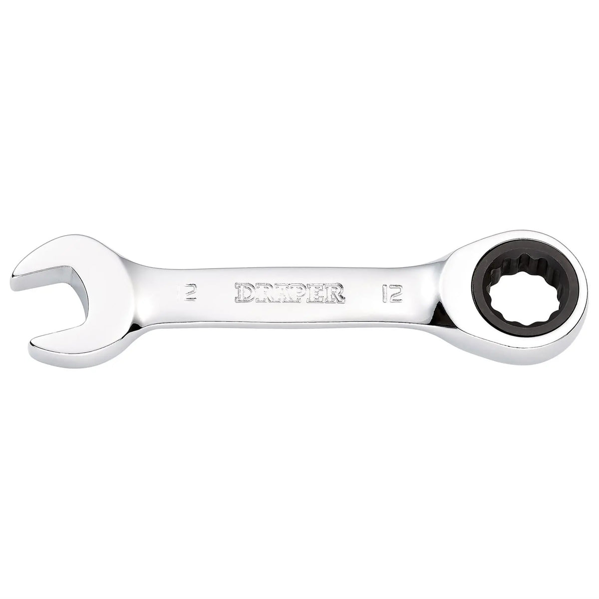 Draper HI-TORQ® Metric Stubby Ratchet Combination Spanner 12mm 27890  White Rose Tools