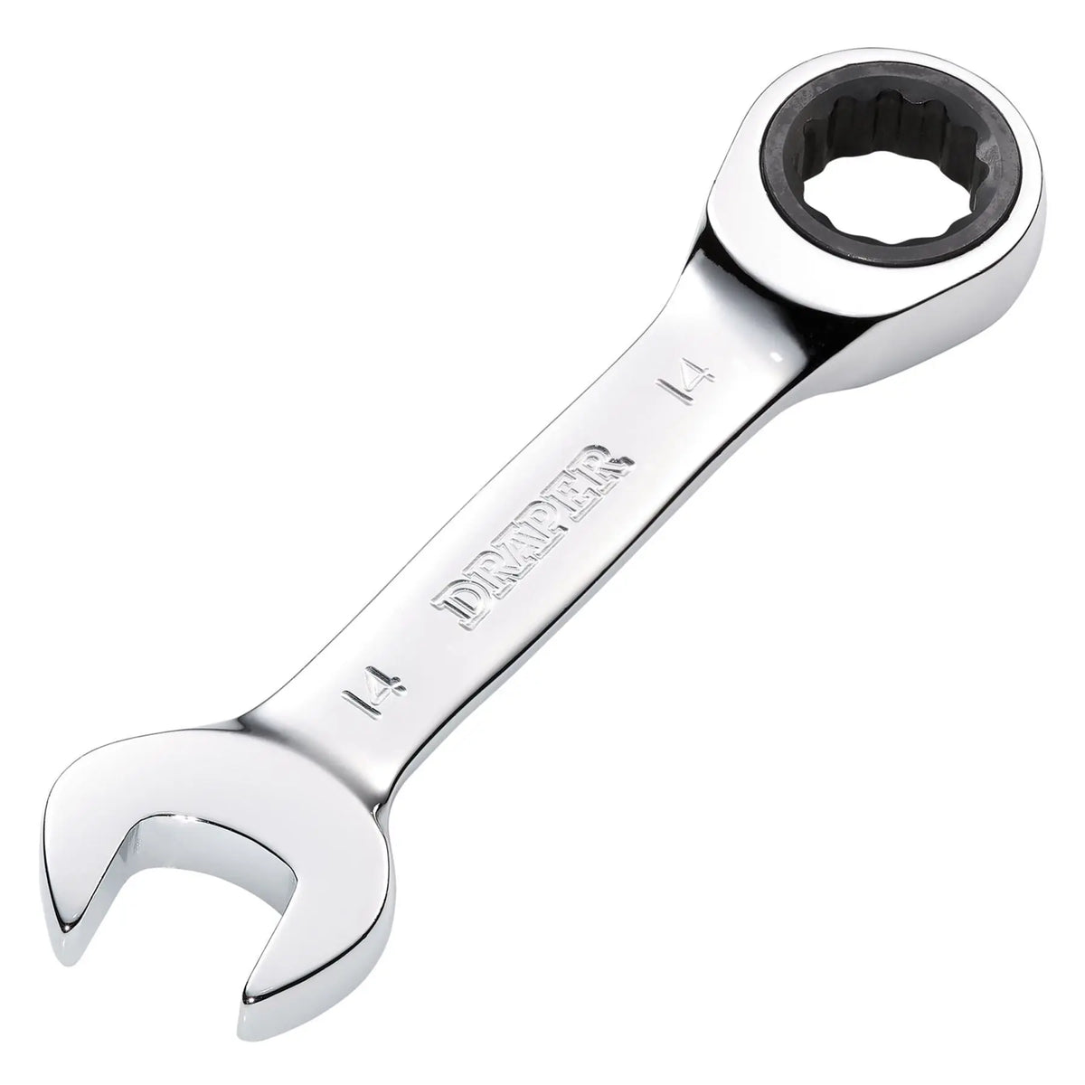 Draper HI-TORQ® Metric Stubby Ratchet Combination Spanner 14mm 27895  White Rose Tools