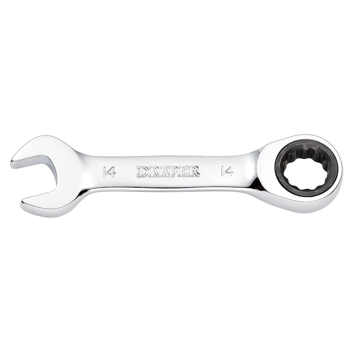 Draper HI-TORQ® Metric Stubby Ratchet Combination Spanner 14mm 27895  White Rose Tools