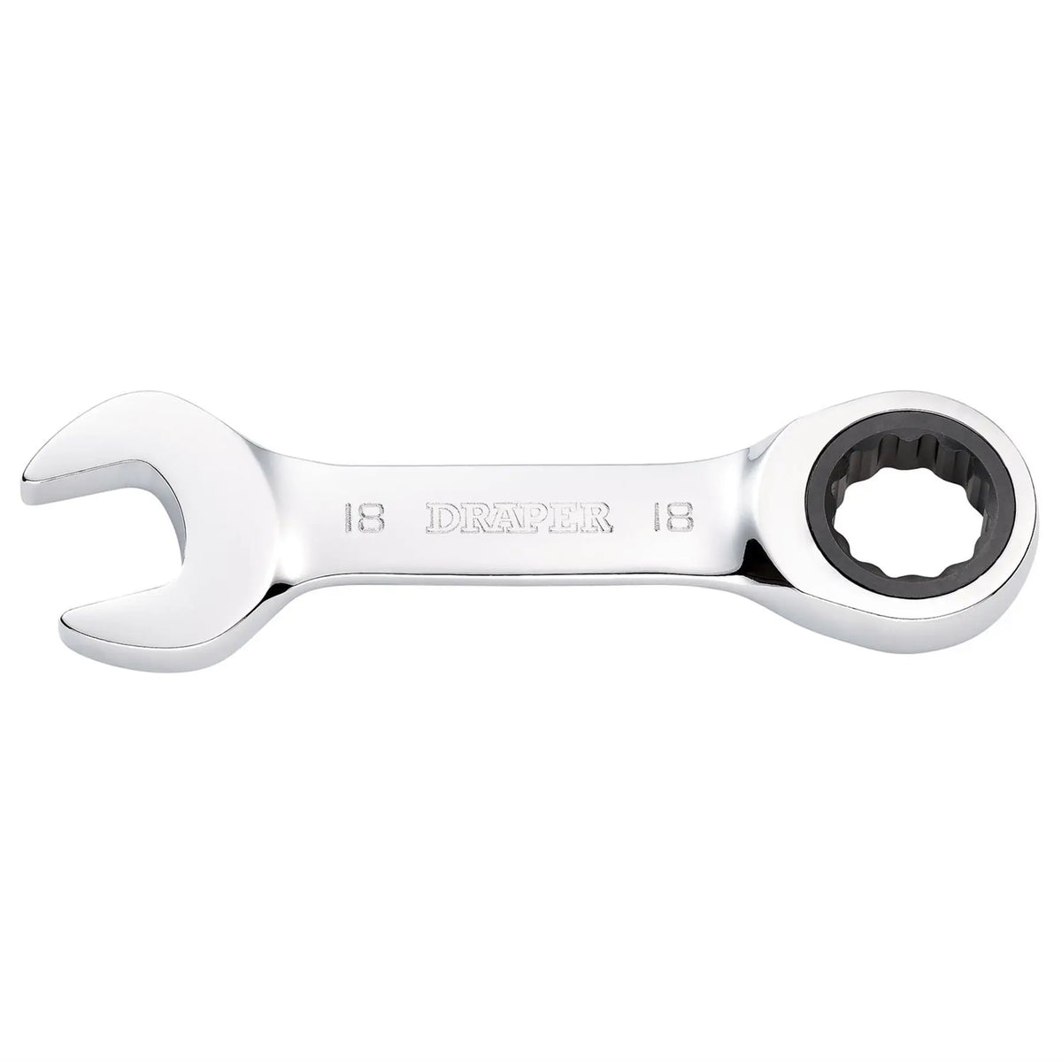 Draper HI-TORQ® Metric Stubby Ratchet Combination Spanner 18mm 27915  White Rose Tools