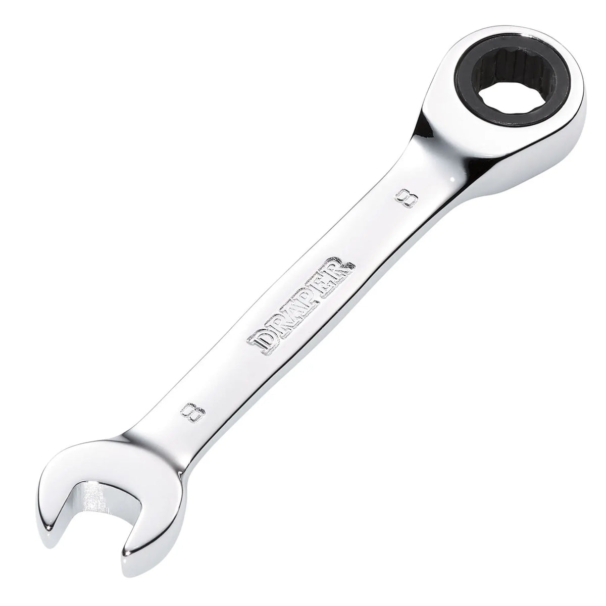 Draper HI-TORQ® Metric Stubby Ratchet Combination Spanner 8mm 27840  White Rose Tools