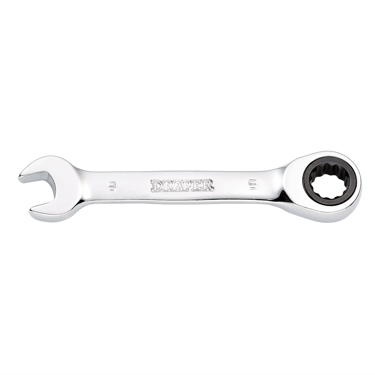 Draper HI-TORQ® Metric Stubby Ratchet Combination Spanner 9mm 27851  White Rose Tools