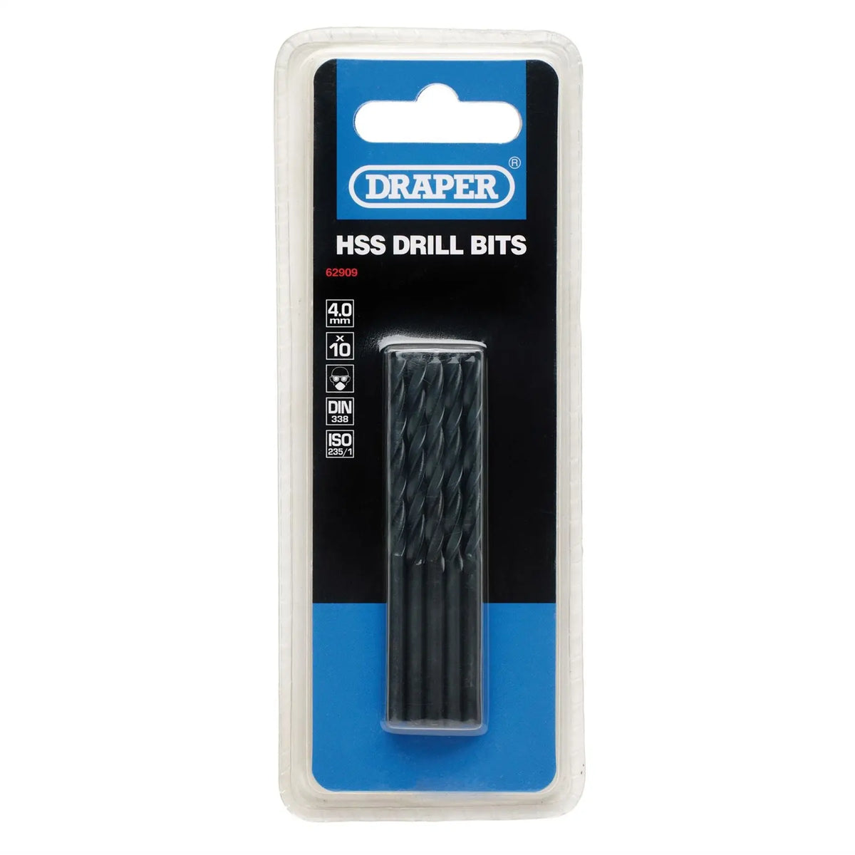 Draper HSS Twist Drill Bits 4.0 x 75mm (Pack of 10) 62909  White Rose Tools