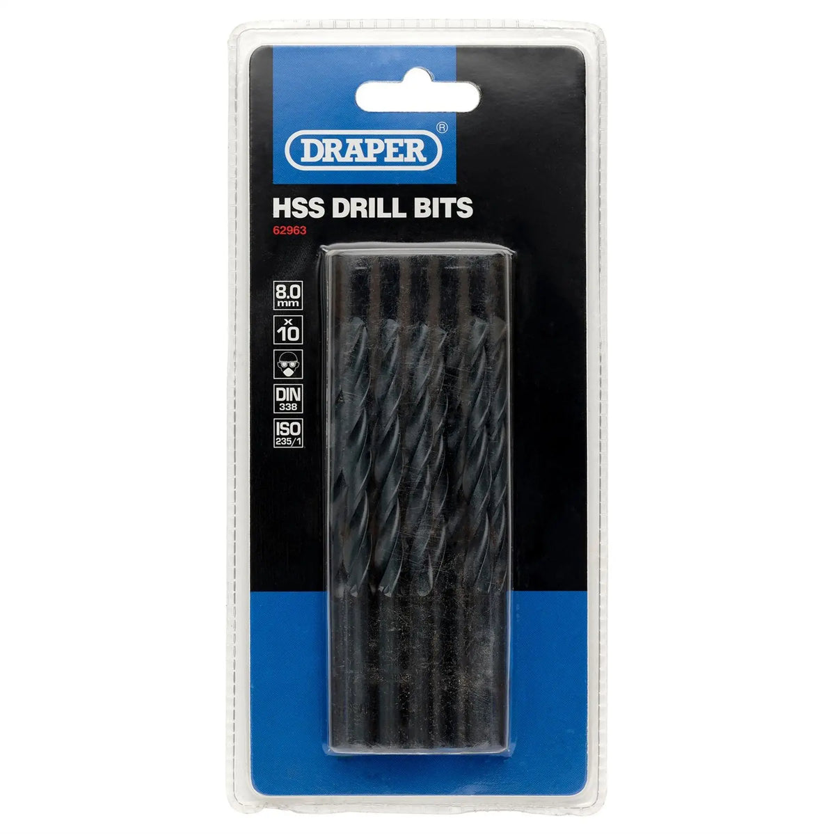 Draper HSS Twist Drill Bits 8 x 115mm (Pack of 10) 62963  White Rose Tools