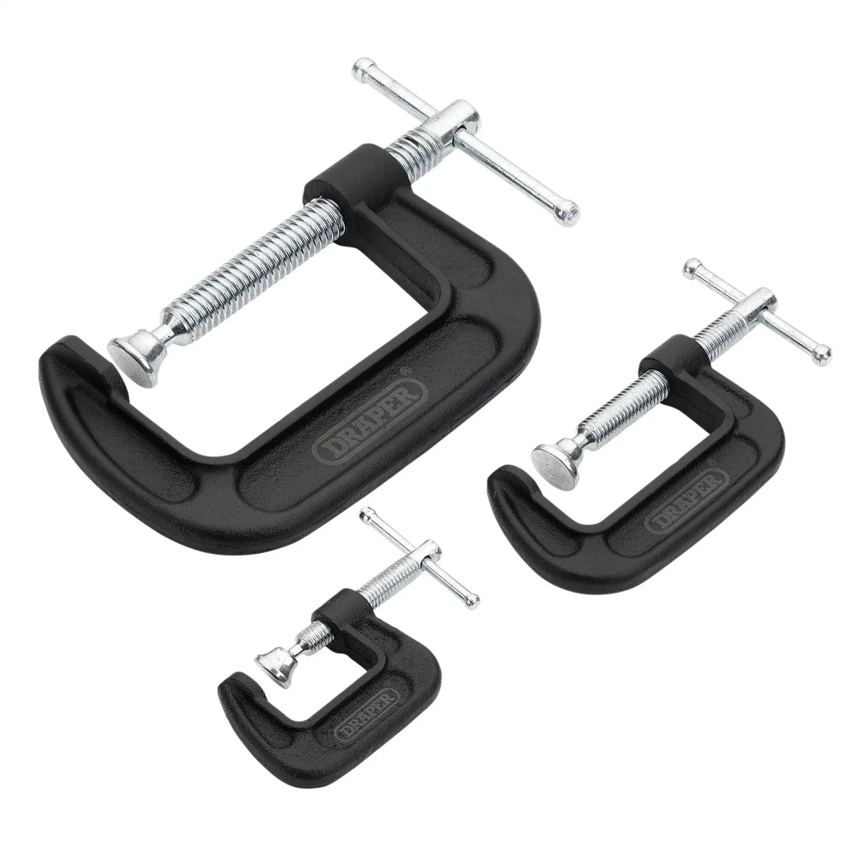 Draper Heavy Duty G-Clamp Set (3 Piece) 18989  White Rose Tools