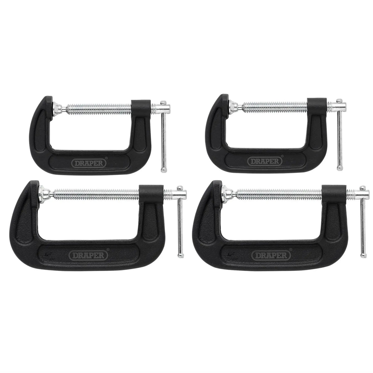Draper Heavy Duty G-Clamp Set (4 Piece) 18992  White Rose Tools