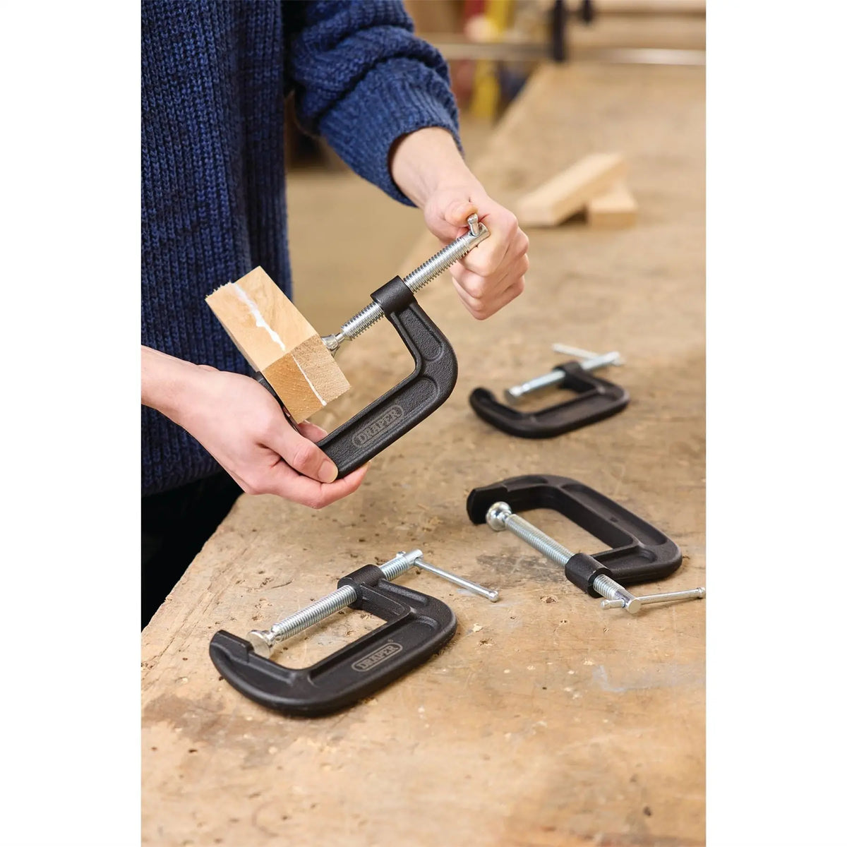 Draper Heavy Duty G-Clamp Set (4 Piece) 18992  White Rose Tools