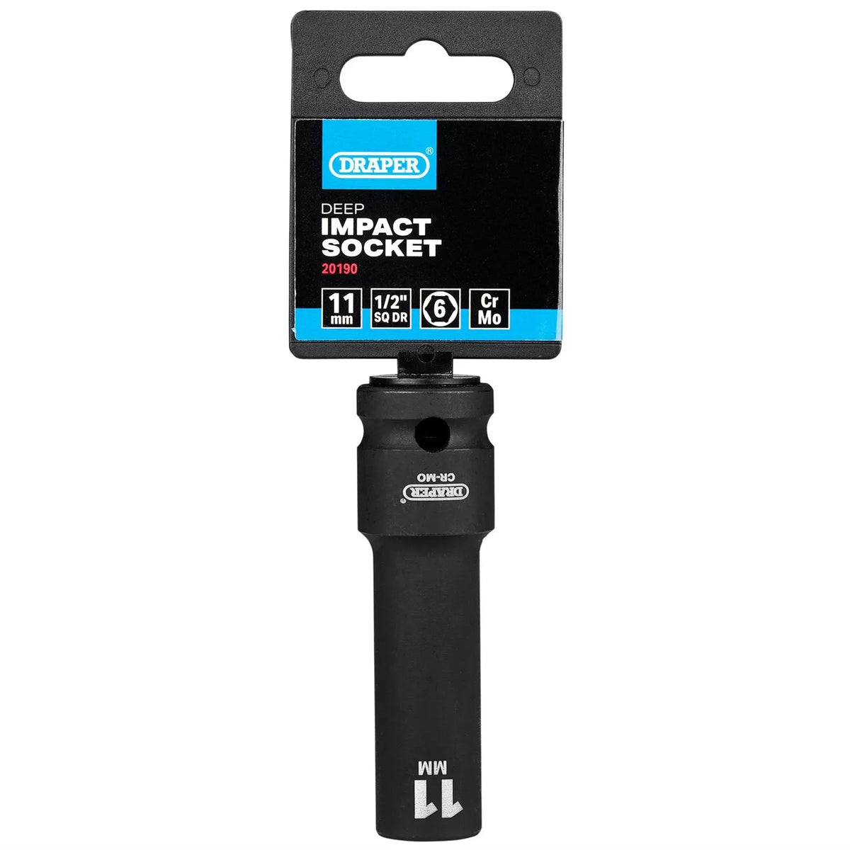 Draper Hi-TORQ® Deep Impact Socket 1/2" Sq. Dr. 11mm 20190  White Rose Tools