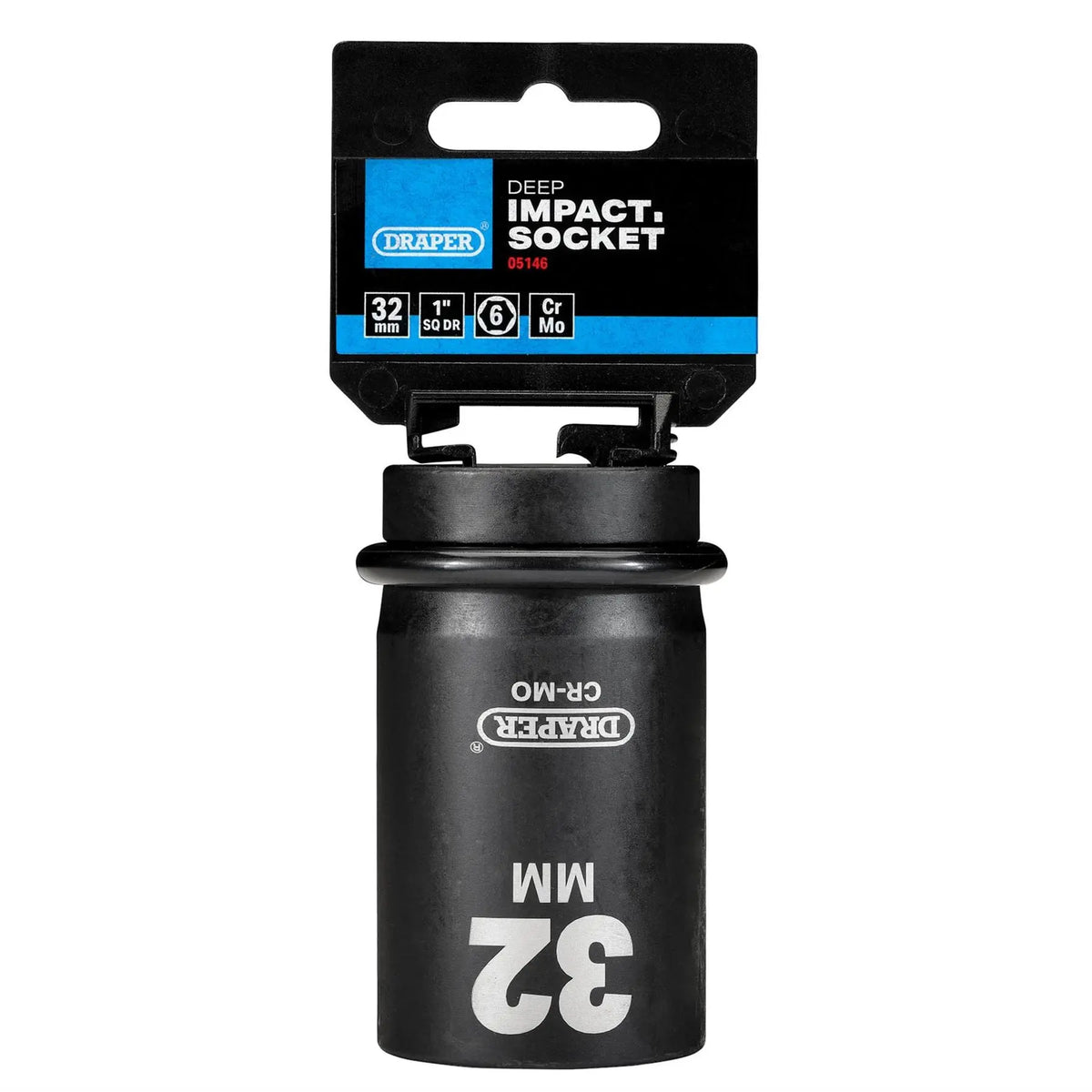 Draper Hi-TORQ® Deep Impact Socket 1" Sq. Dr. 32mm 05146  White Rose Tools