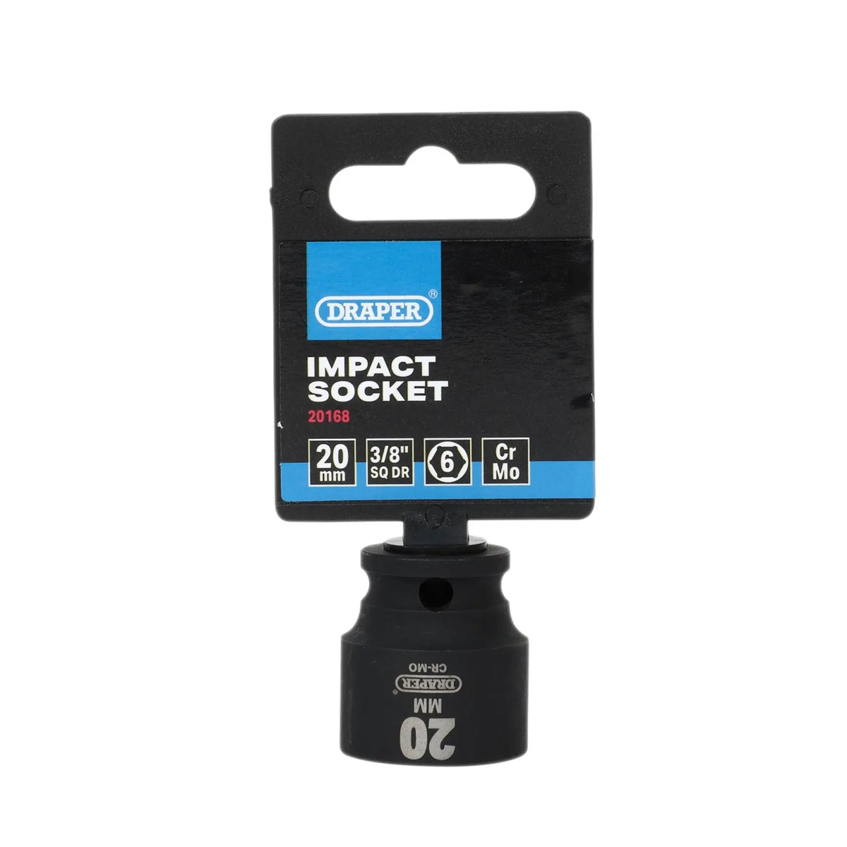 Draper Hi-TORQ® Impact Socket 3/8" Sq. Dr. 20mm 20168  White Rose Tools