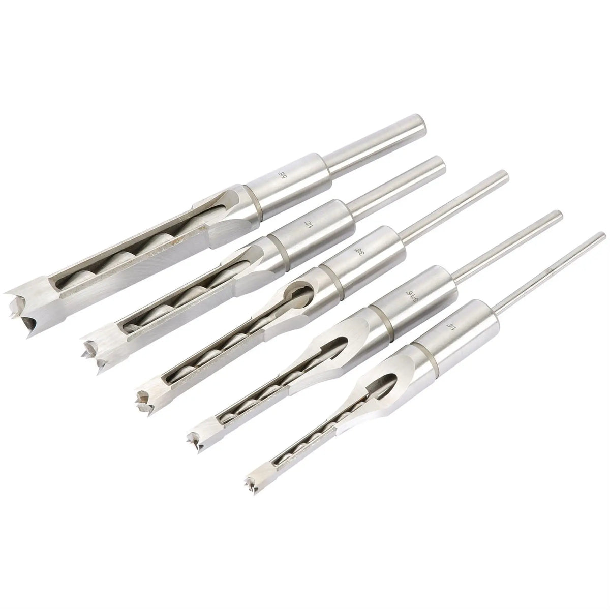 Draper Hollow Square Mortice Chisel and Bit Set (5 Piece) 40406  White Rose Tools