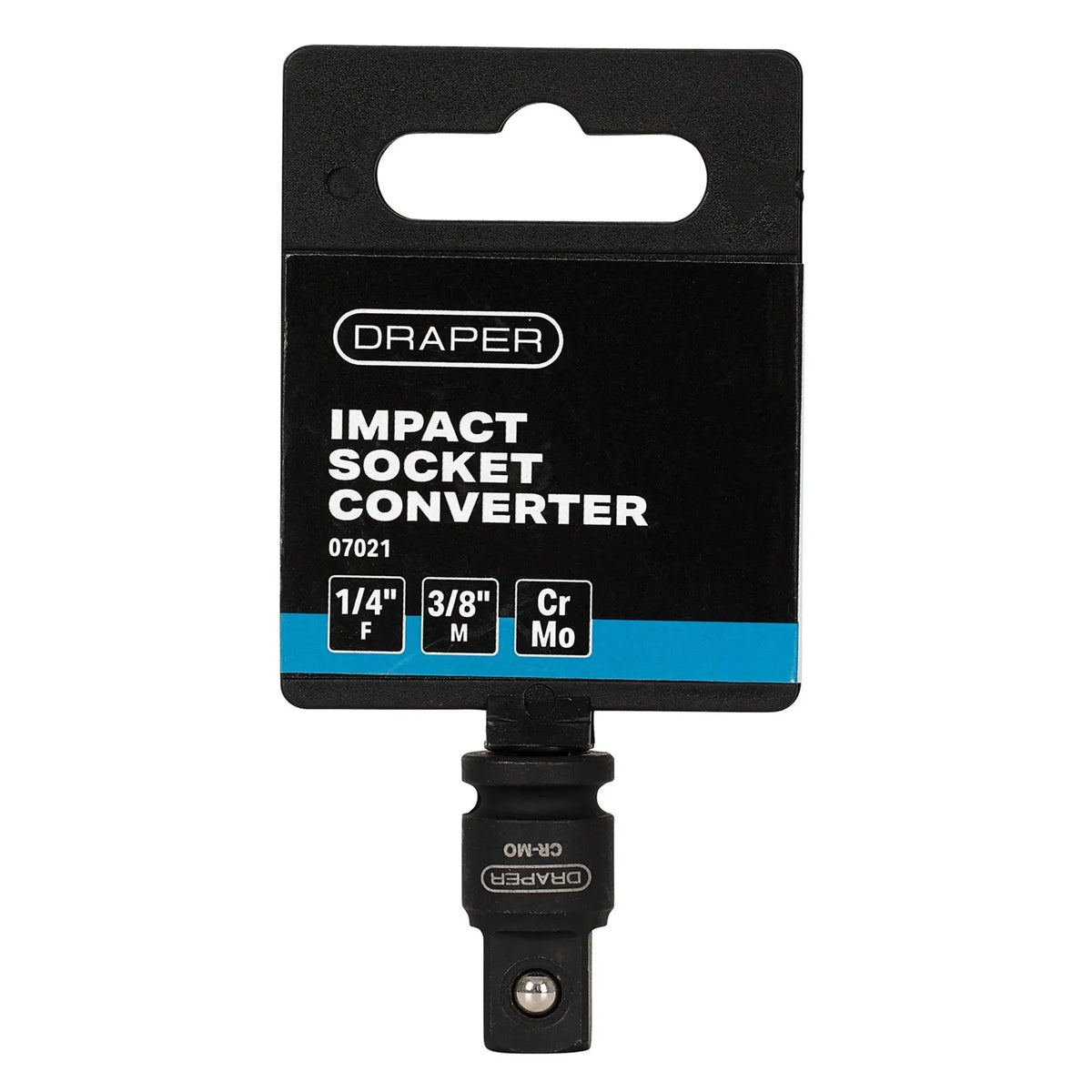 Draper Impact Socket Converter 1/4"(F) x 3/8"(M) 07021  White Rose Tools