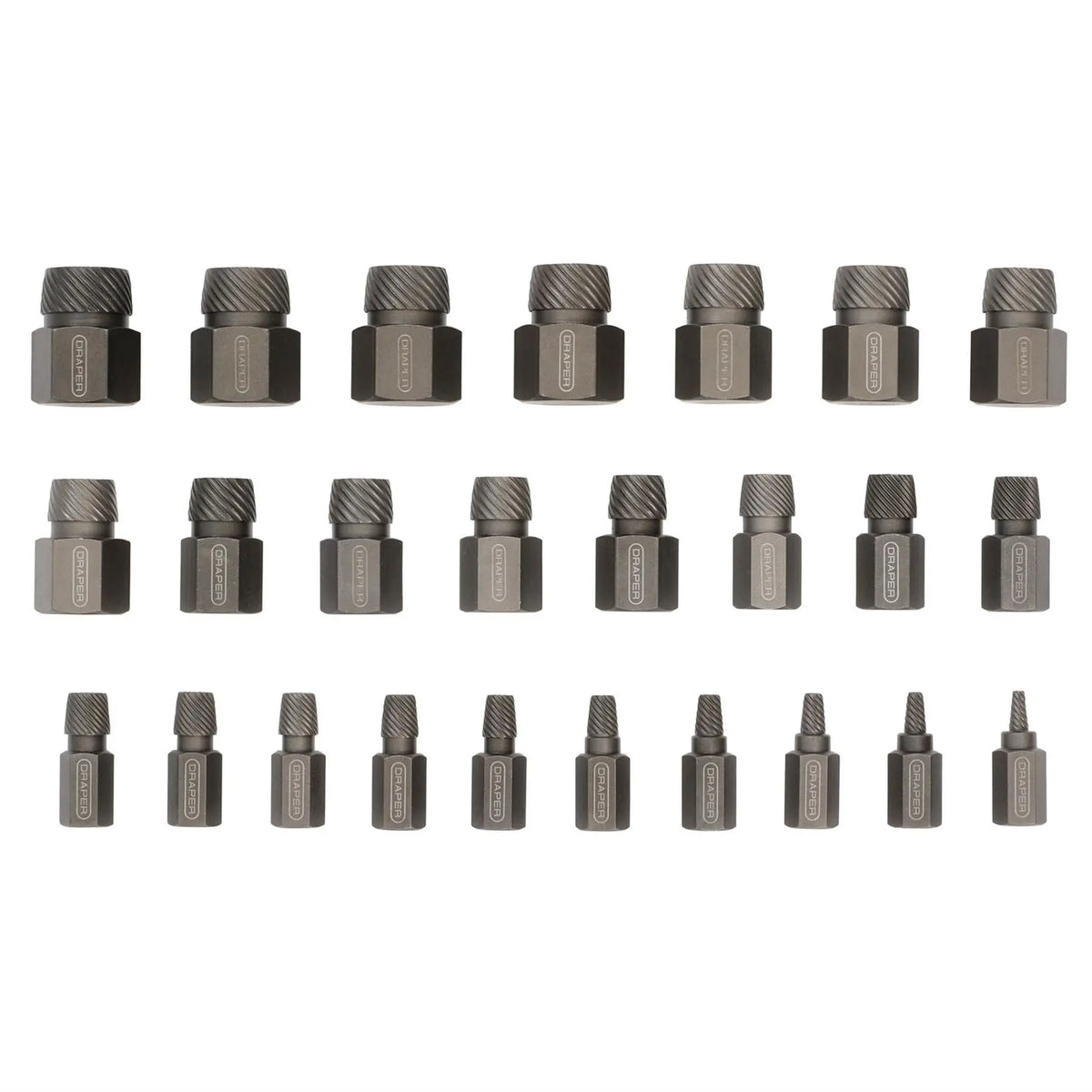 Draper Imperial Bolt Extractor Set 3/8" Sq. Dr. (25 Piece) 28196  White Rose Tools