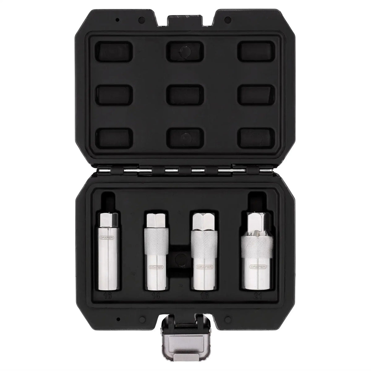 Draper Magnetic Spark Plug Socket Set 3/8" Sq. Dr. (4 Piece) 28195  White Rose Tools