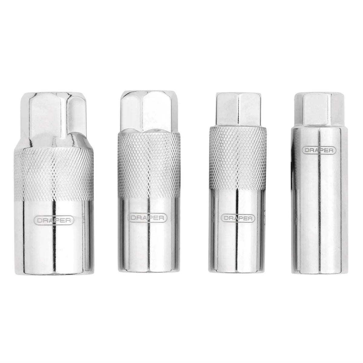 Draper Magnetic Spark Plug Socket Set 3/8" Sq. Dr. (4 Piece) 28195  White Rose Tools
