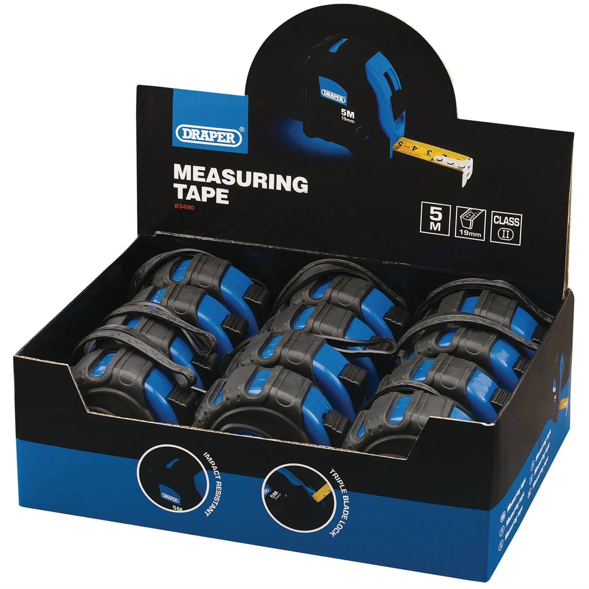 Draper Measuring Tapes 5m/16ft x 19mm 83490  White Rose Tools