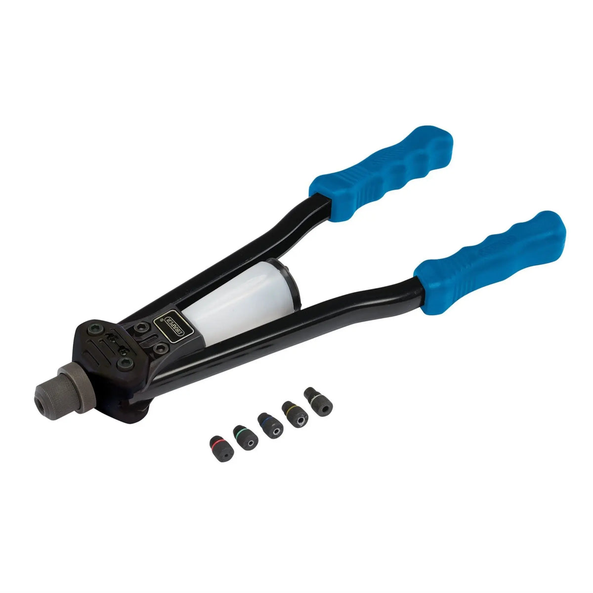Draper Medium Arm Riveter with Collection Bowl 380mm 04049  White Rose Tools
