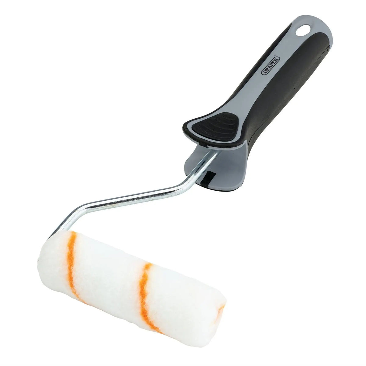 Draper Medium Pile Polyester Paint Roller with Soft Grip Handle 4"/100mm 20792  White Rose Tools