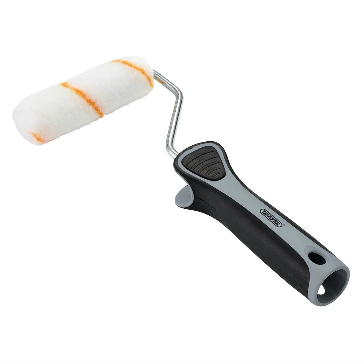 Draper Medium Pile Polyester Paint Roller with Soft Grip Handle 4"/100mm 20792  White Rose Tools