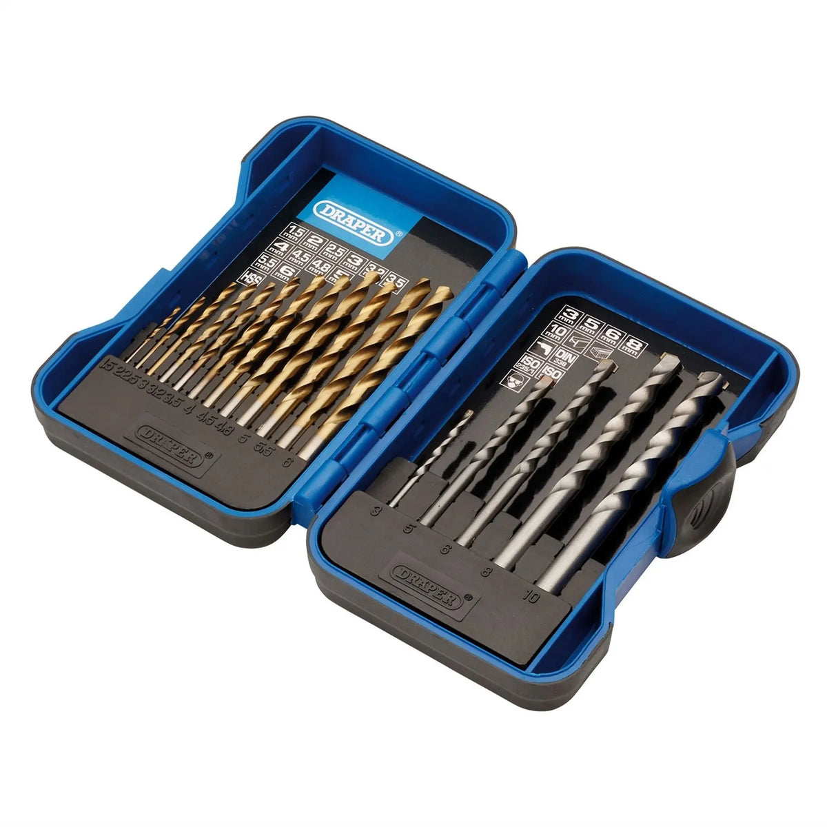 Draper Metric Combination HSS and Masonry Drill Bit Set (17 Piece) 18551  White Rose Tools