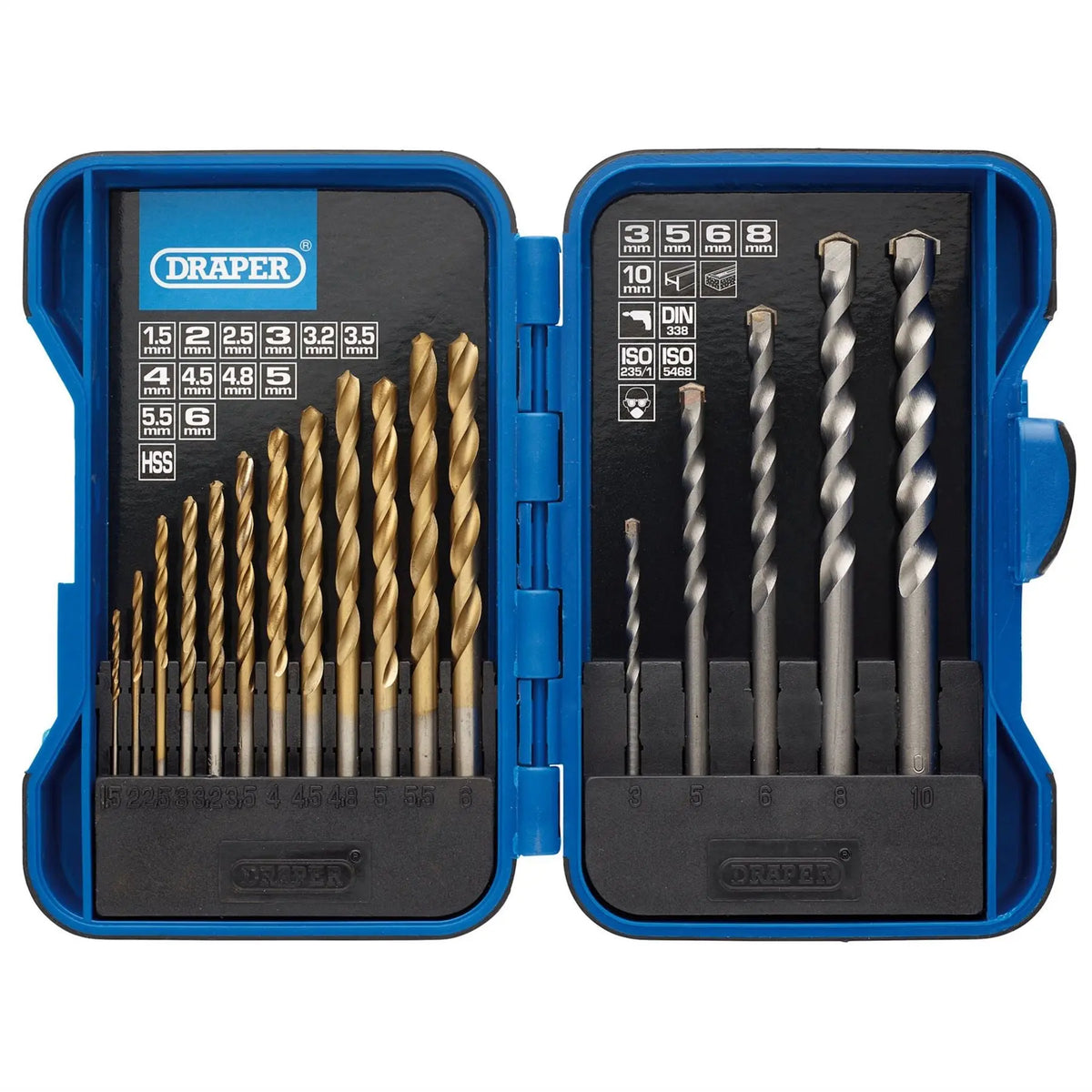 Draper Metric Combination HSS and Masonry Drill Bit Set (17 Piece) 18551  White Rose Tools