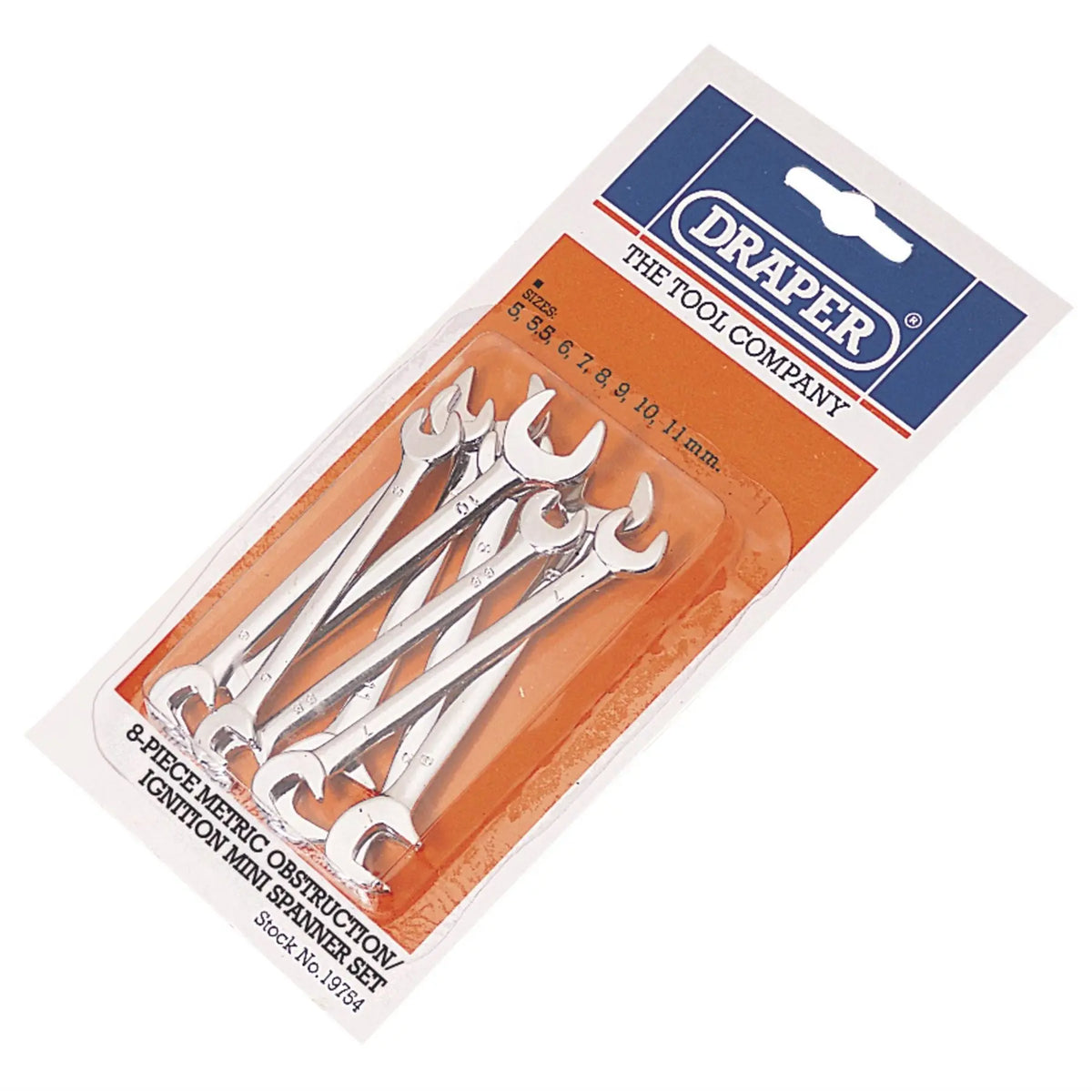 Draper Metric Ignition Mini Spanner Set (8 Piece) 19754  White Rose Tools