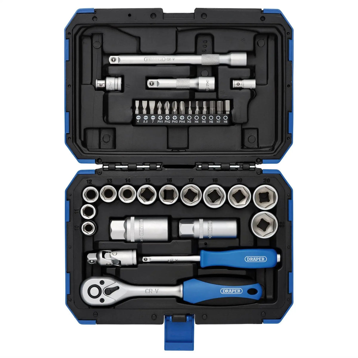 Draper Metric Socket Set 3/8" Sq. Dr. (34 Piece) 89558  White Rose Tools
