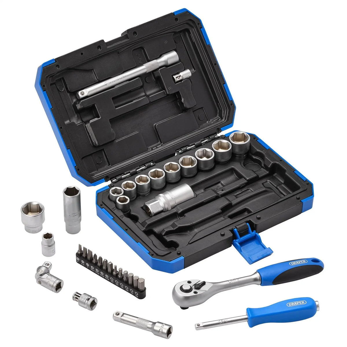 Draper Metric Socket Set 3/8" Sq. Dr. (34 Piece) 89558  White Rose Tools