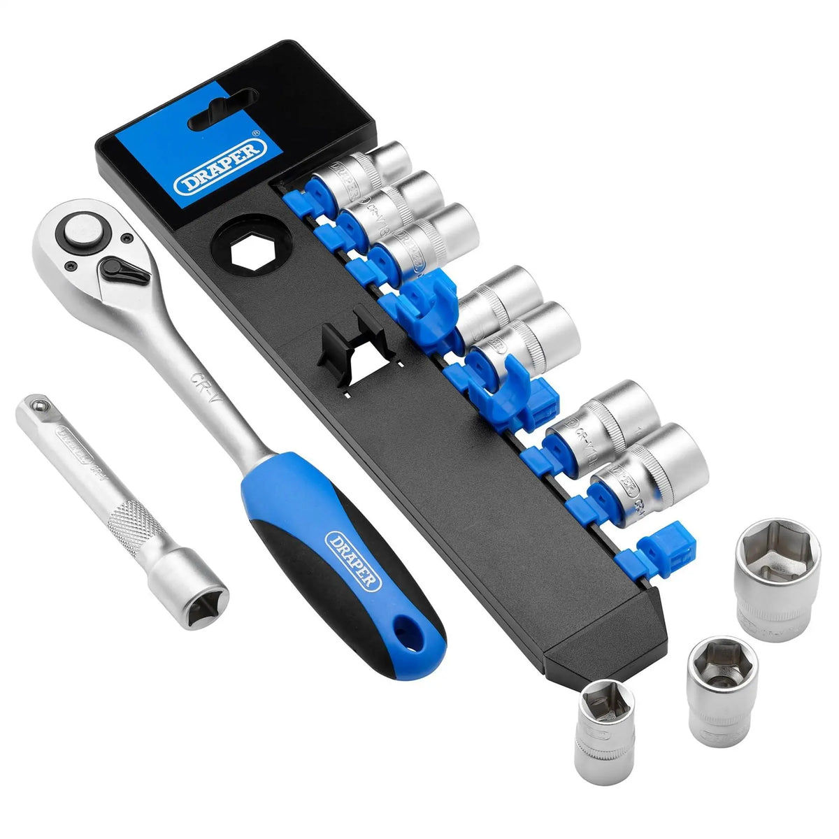 Draper Metric Socket and Ratchet Set 1/2" Sq. Dr. (12 Piece) 16374  White Rose Tools