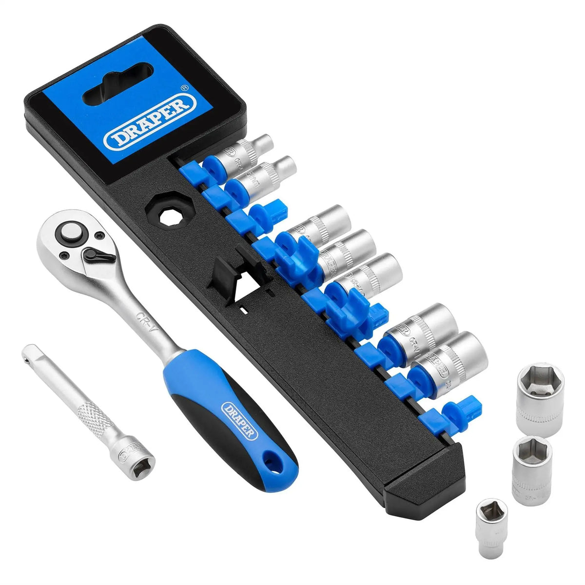 Draper Metric Socket and Ratchet Set 1/4" Sq. Dr. (12 Piece) 16369  White Rose Tools