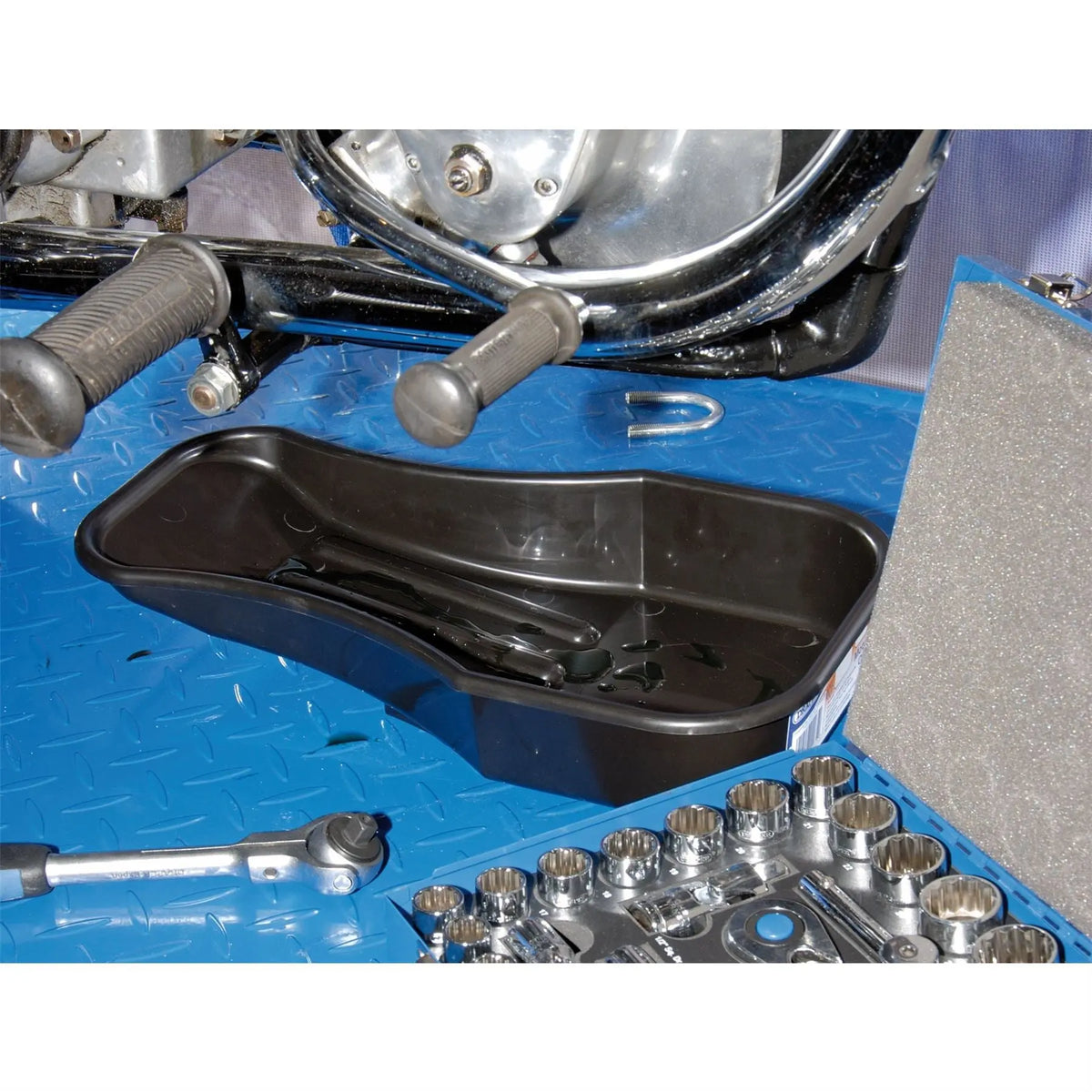Draper Motorcycle Oil Drain Pan 04265  White Rose Tools